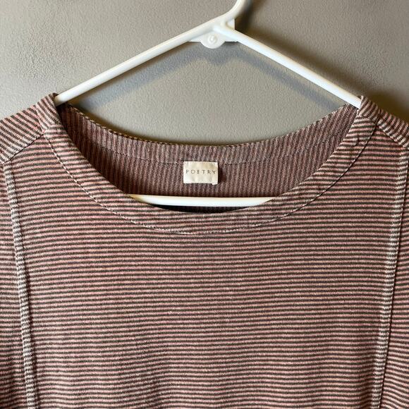 Poetry Striped Hemp & Organic Cotton Hemp Relaxed‎ Long Sleeve Tunic Top Size 6 - Picture 2 of 7